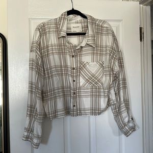 Crop plaid shirt